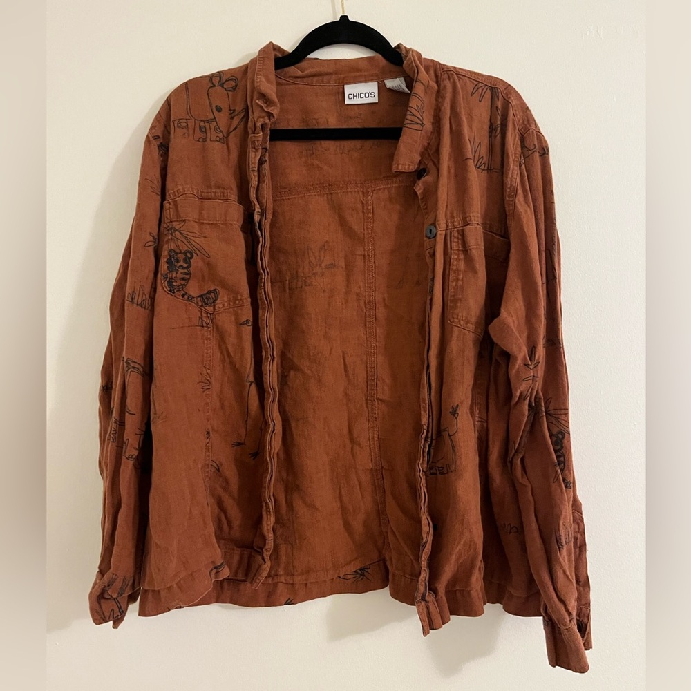 Chico's Burnt Orange Button-Up Shirt